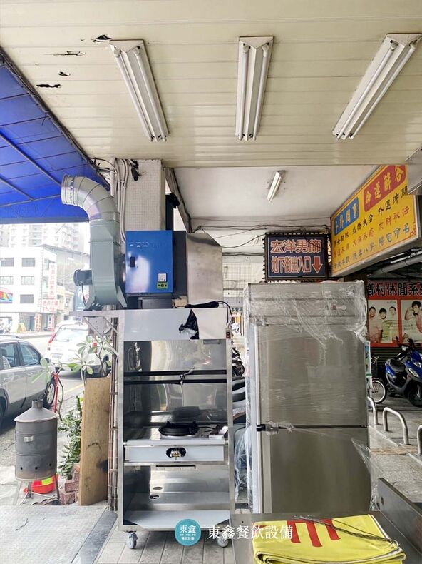 台中二姐海鮮麵店靜電除油機安裝